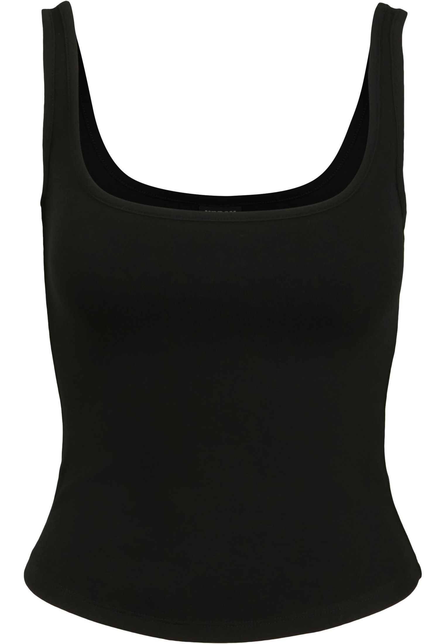 URBAN CLASSICS T-Shirt Damen Ladies Top (1-tlg) Neck Wide black