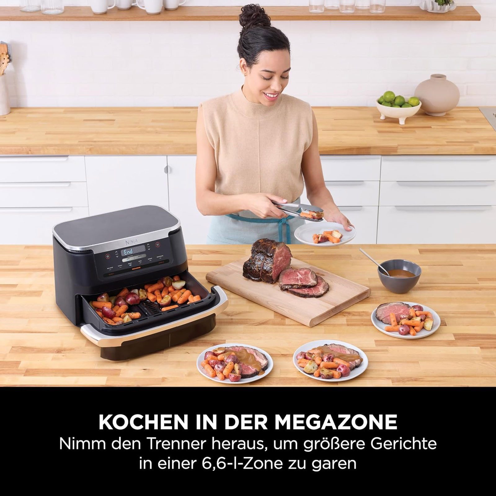 NINJA Fritteuse AF550EU, Dual Zone Technologie