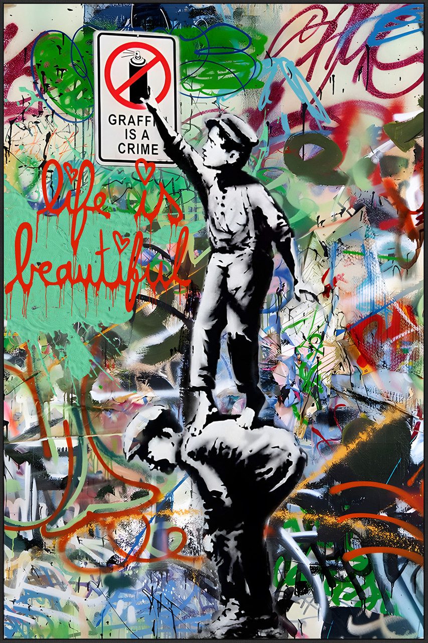 ArtUniverse Gemälde Leinwandbild Grafitty 80 x 120 cm, Modern