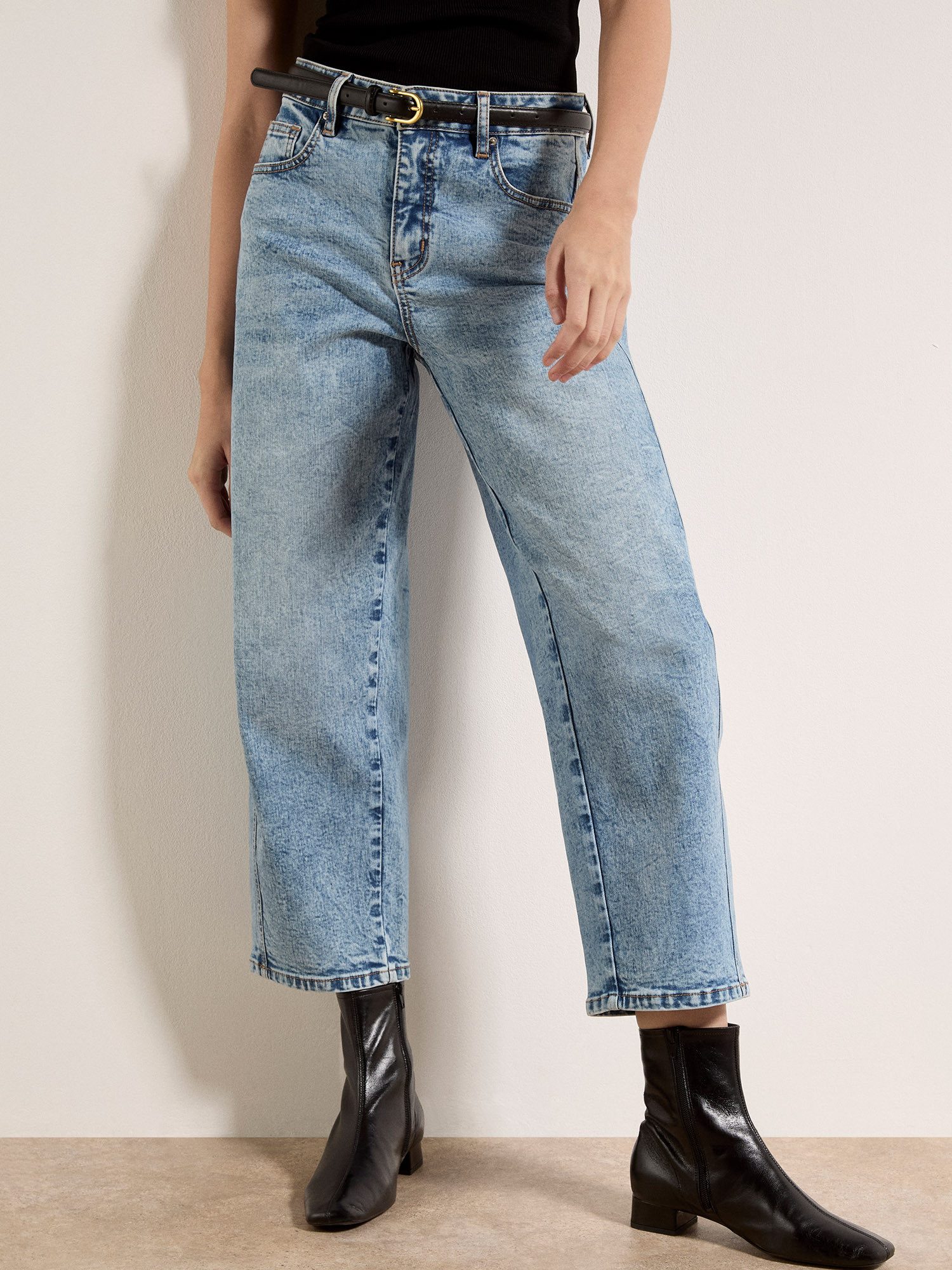 Apricot 7/8-Jeans Barrel-Jeans in heller Waschung