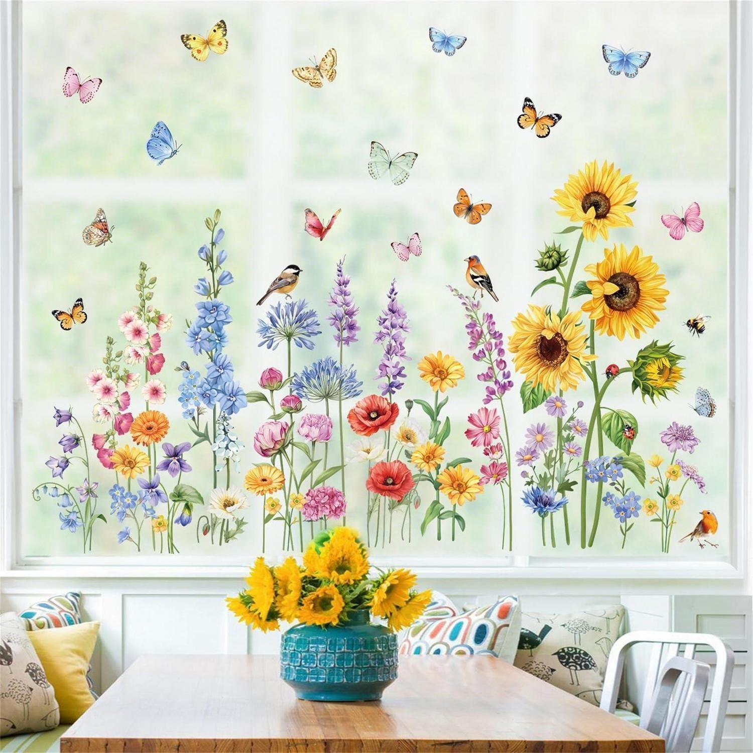 LuxusKollektion Fensterbild Fensterbilder Blumen Wildblumen Sonnenblume XL