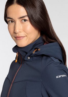 Icepeak Softshelljacke D SOFTSHELLJACKE BRENHAM mit hohem Stehkragen