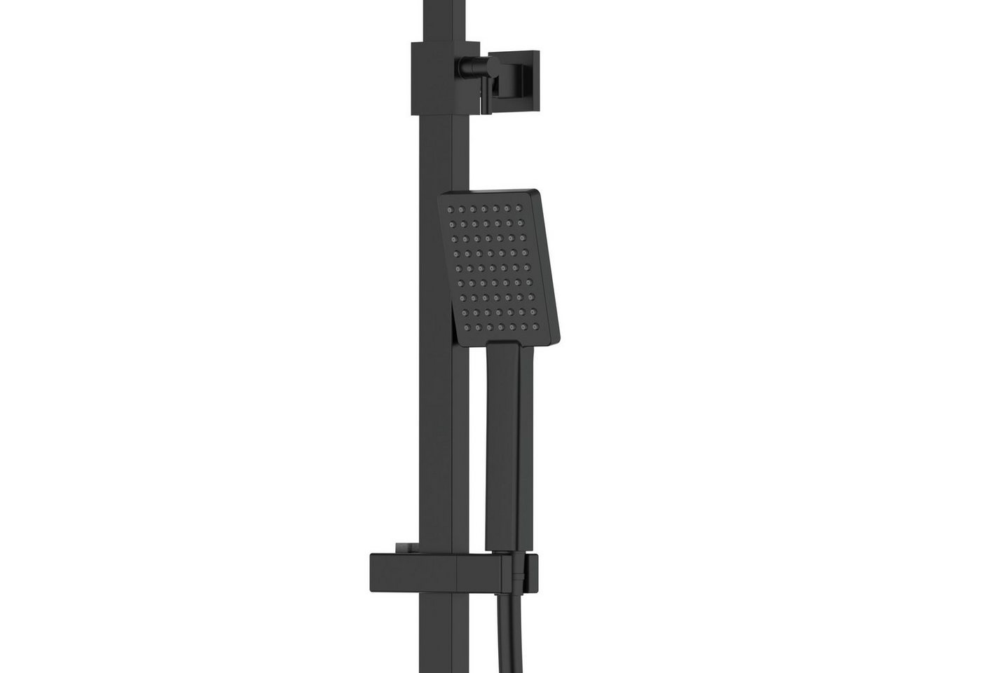 Thumbnail - KOLMAN Duschsystem ANGO Thermostatisch Brausegarnitur Regendusche mit Aushlauf in Schwarz, Höhe 174 cm, in Schwarz