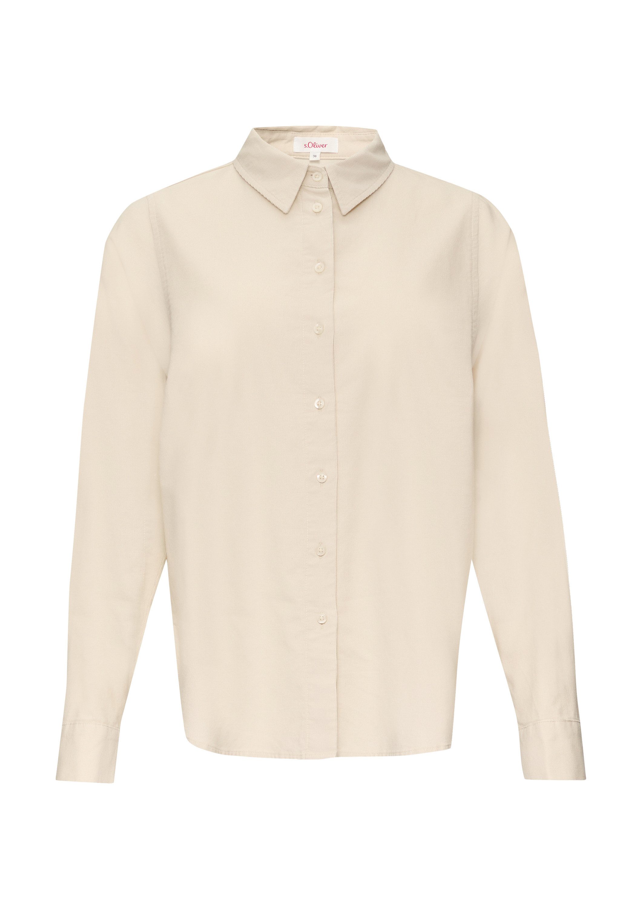 s.Oliver Langarmbluse Bluse Cordbluse im Relaxed Fit mit Naht-Details günstig online kaufen