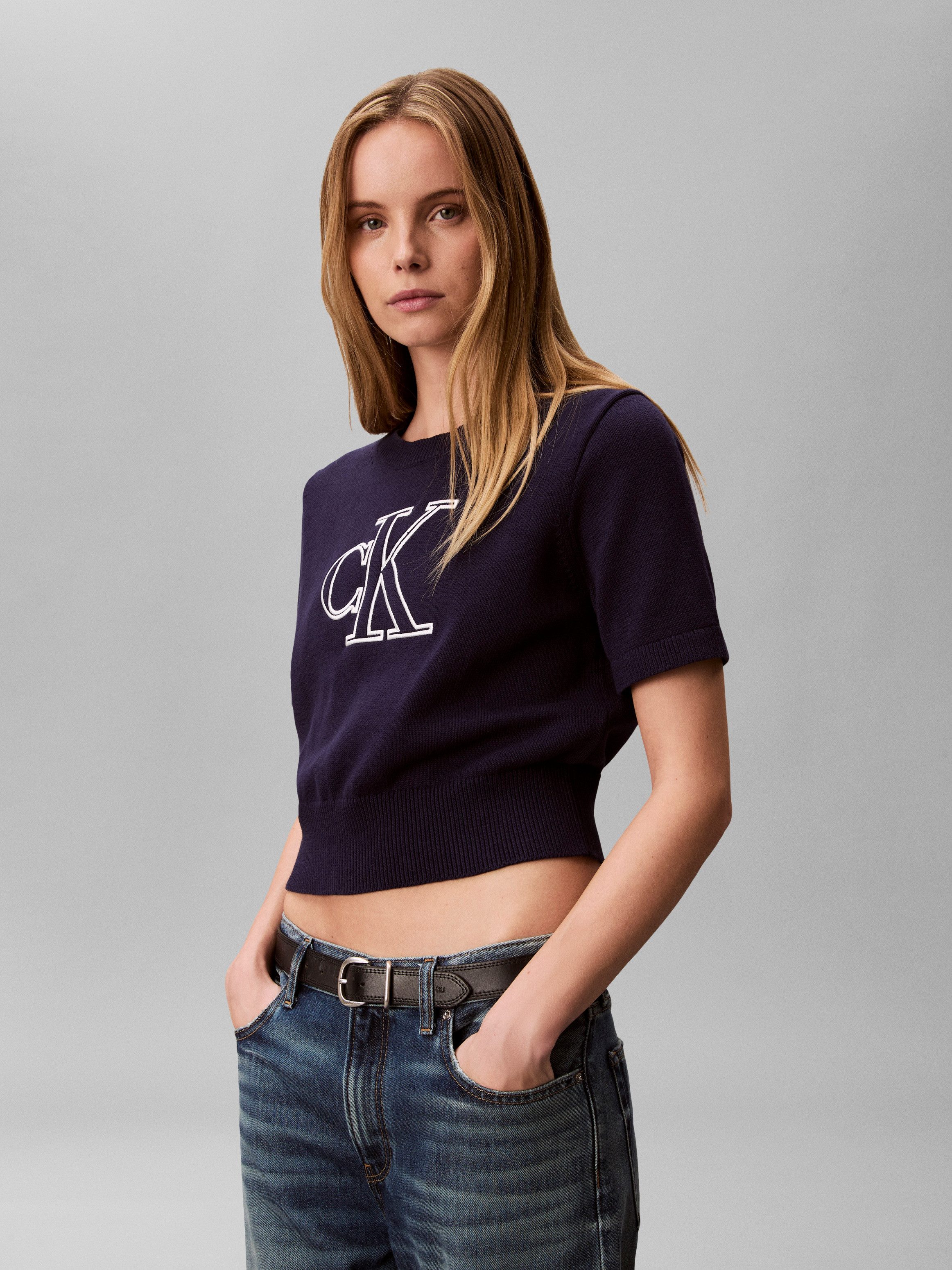 Calvin Klein Jeans Kurzarmpullover Regular fit, mit Logoschriftzug