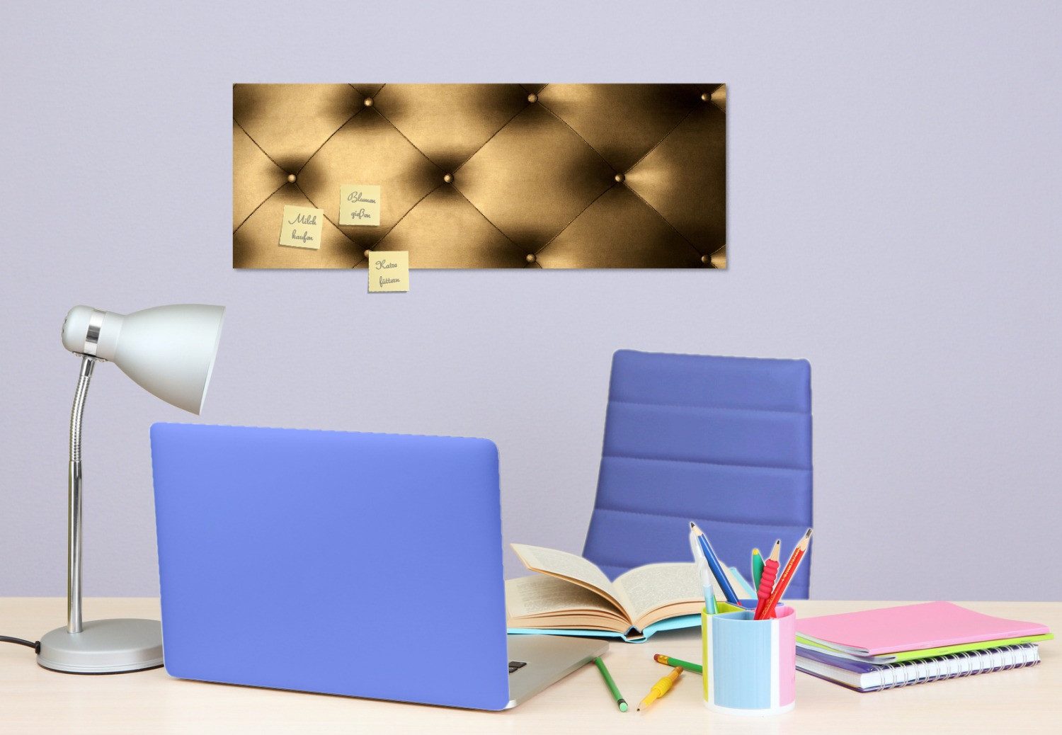 Wallario Memoboard Goldene Ledertür