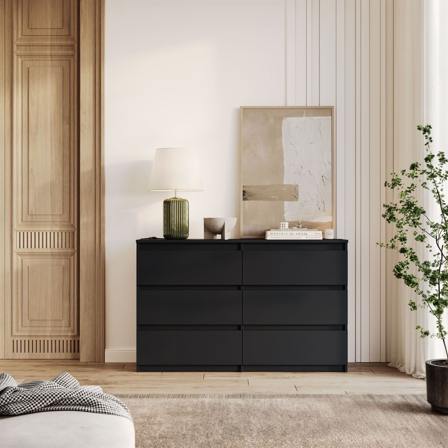 Lookway Kommode HANA M6– elegante Kommode mit geräumigen Schubladen, Breite: 120 cm und 140 cm