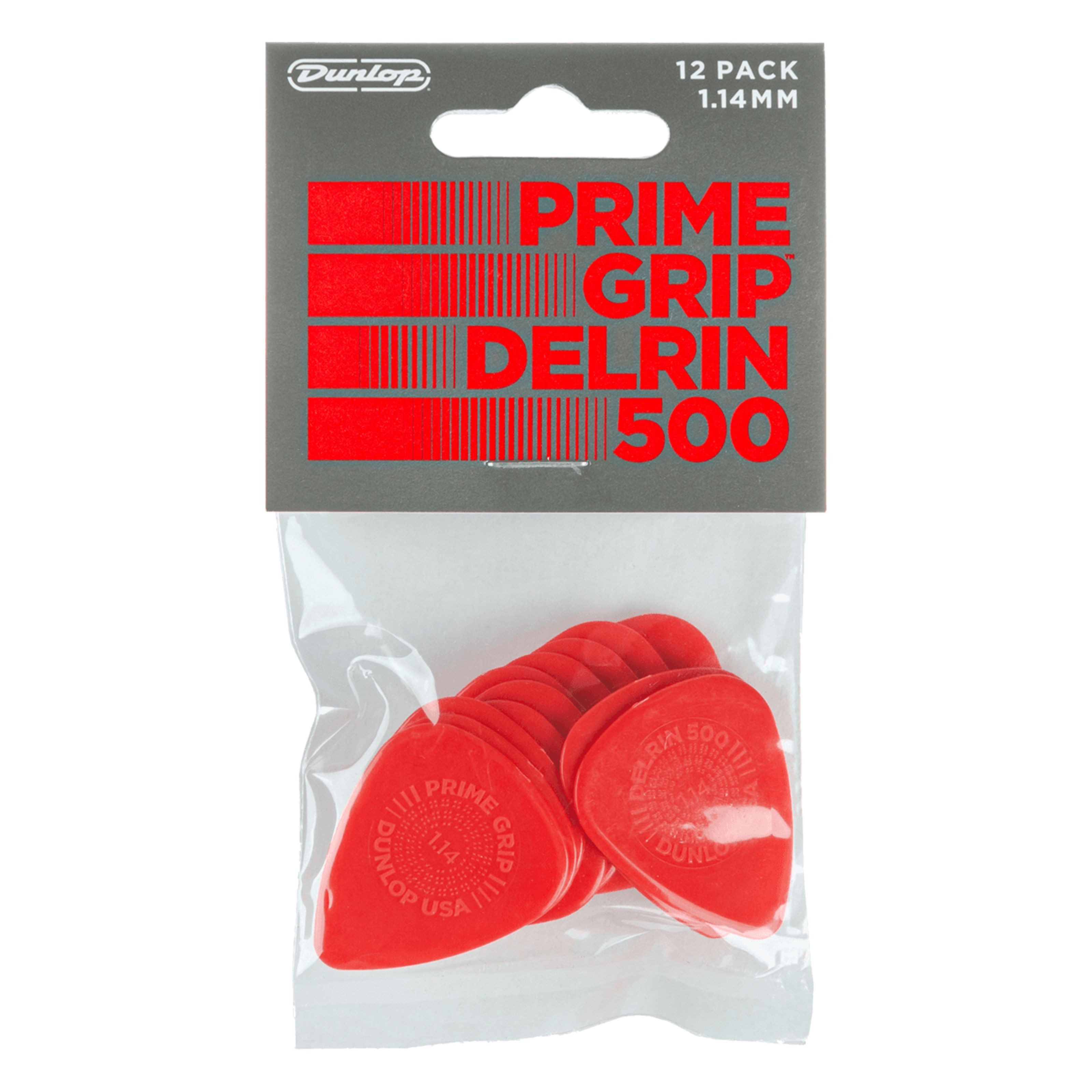 Dunlop Plektrum, 450P1.14 Delrin 500 Prime Grip Picks 1,14 mm - Plektren Set