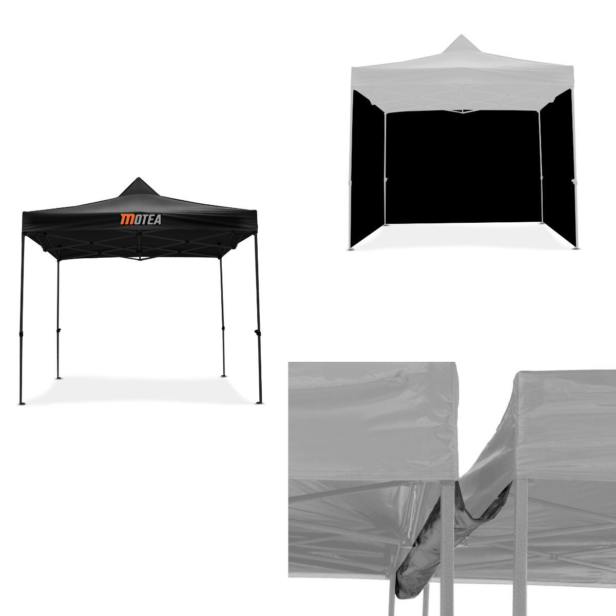 Tourtecs Bikerzelt Set Rennzelt 3x3m faltbar # MOTEA mit 4x Pavillon Seitenwände und Rege