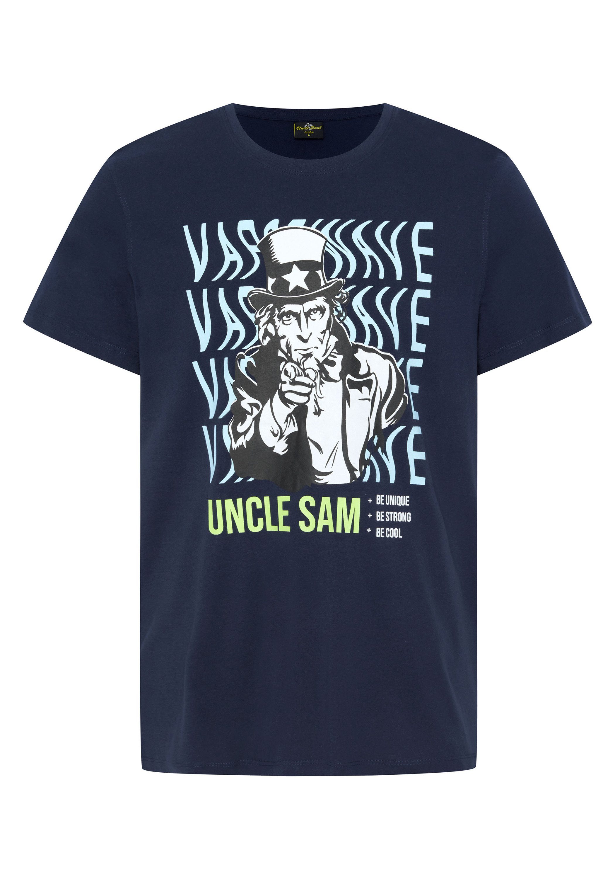 Uncle Sam Print-Shirt mit Uncle Sam Frontprint 19-3923 Navy Blazer