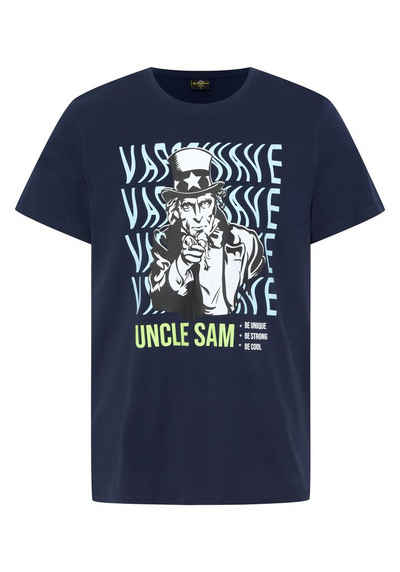 Uncle Sam Print-Shirt mit Label-Frontprint