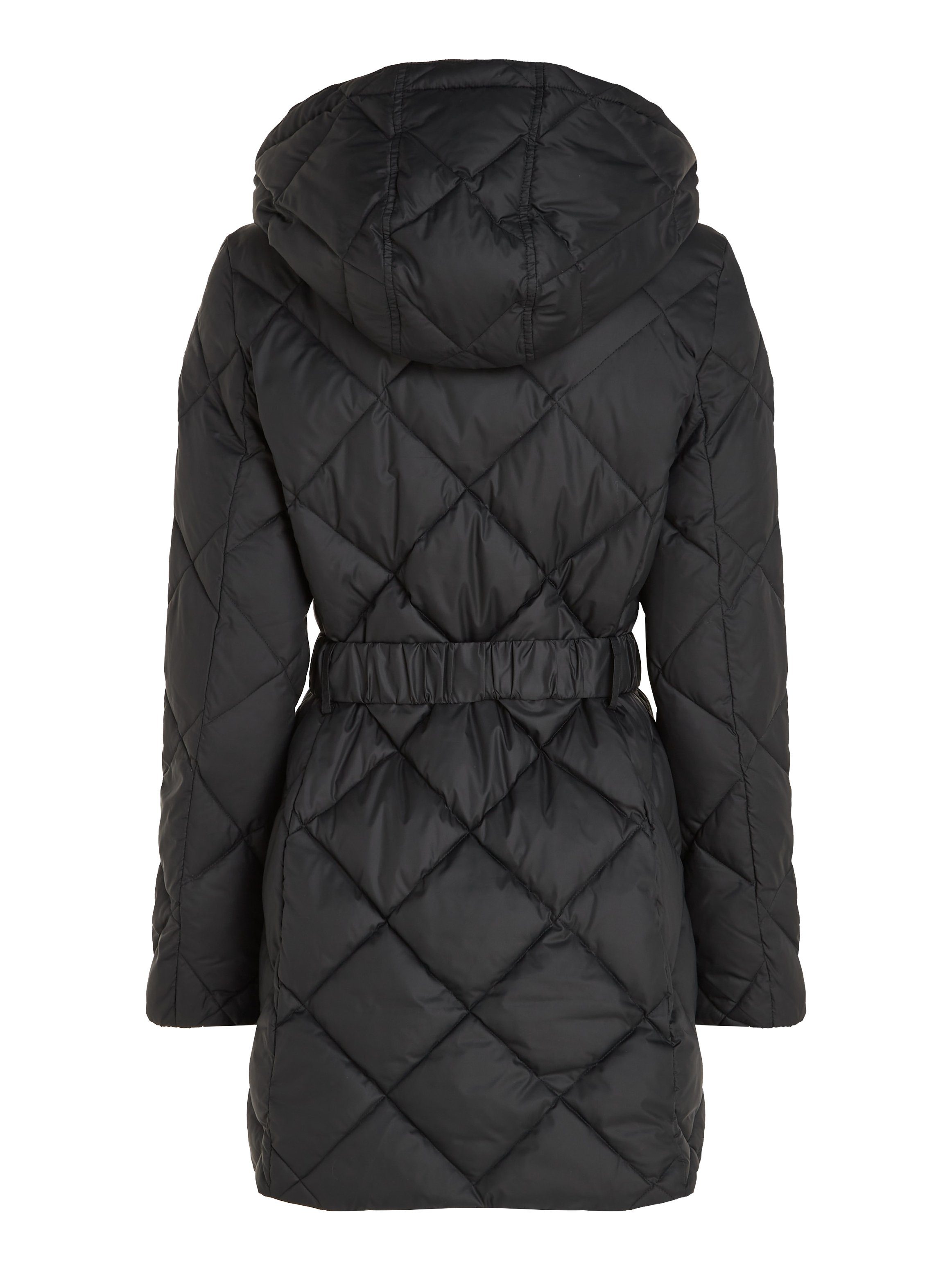 COAT ELEVATED Tommy abnehmbarer Hilfiger mit Kapuze BELTED QUILTED Steppmantel
