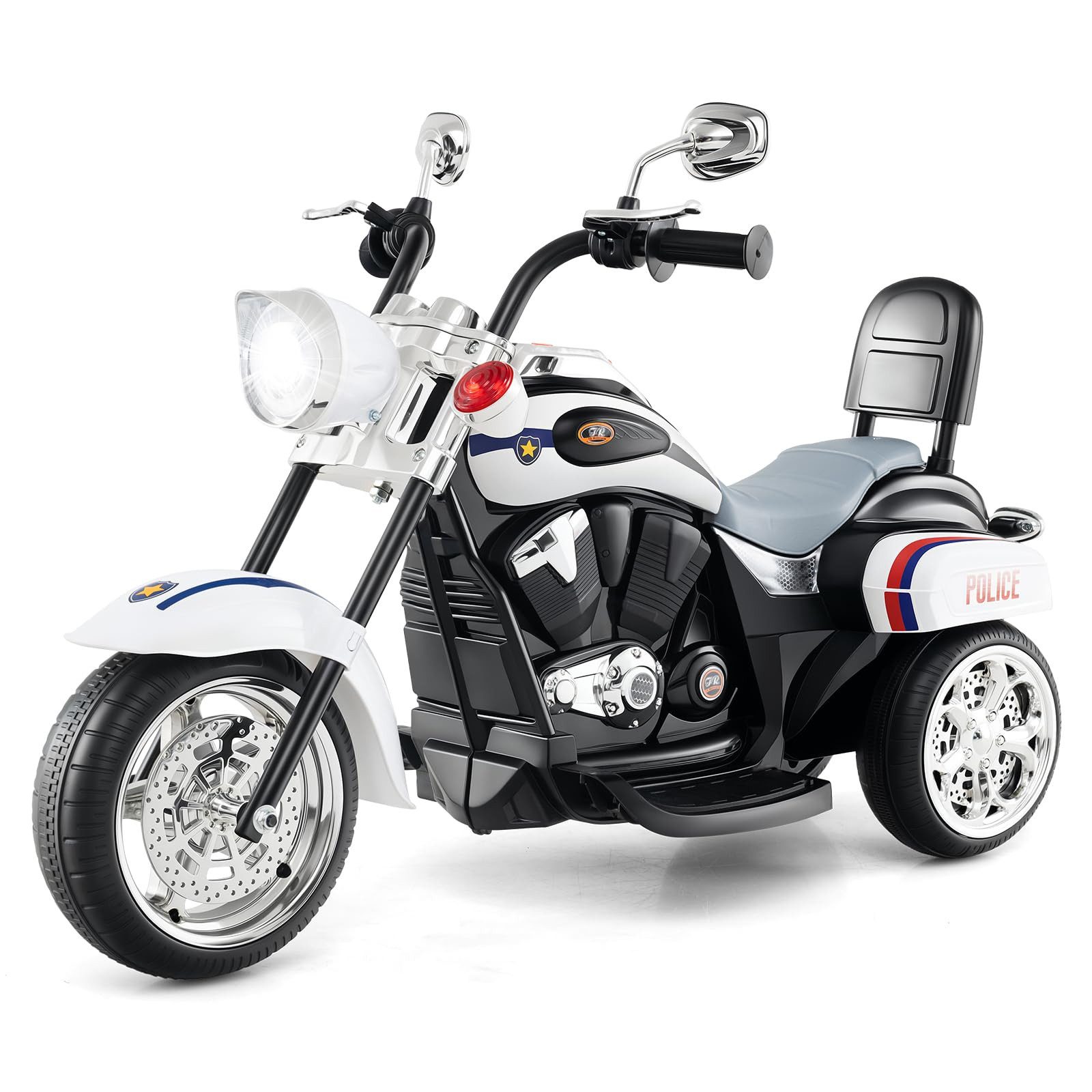 COSTWAY Elektro-Kindermotorrad, 6V mit Hupe & Vor-und Rückwärtsschalter