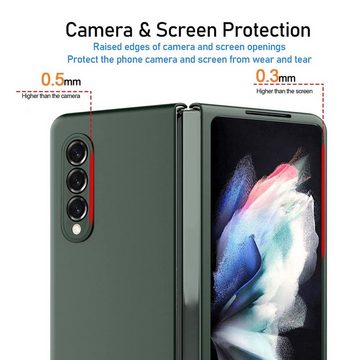 Wigento Handyhülle Für Samsung Galaxy Z Fold4 5G Design Cover Handy Tasche Hülle Etuis Muster Schwarz