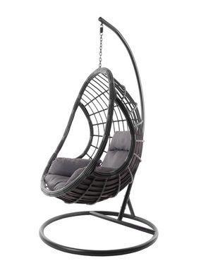 KIDEO Hängesessel Hängesessel PALMANOVA grau, moderner Schwebesessel, Hängesitz mit Gestell und Kissen, Swing Chair