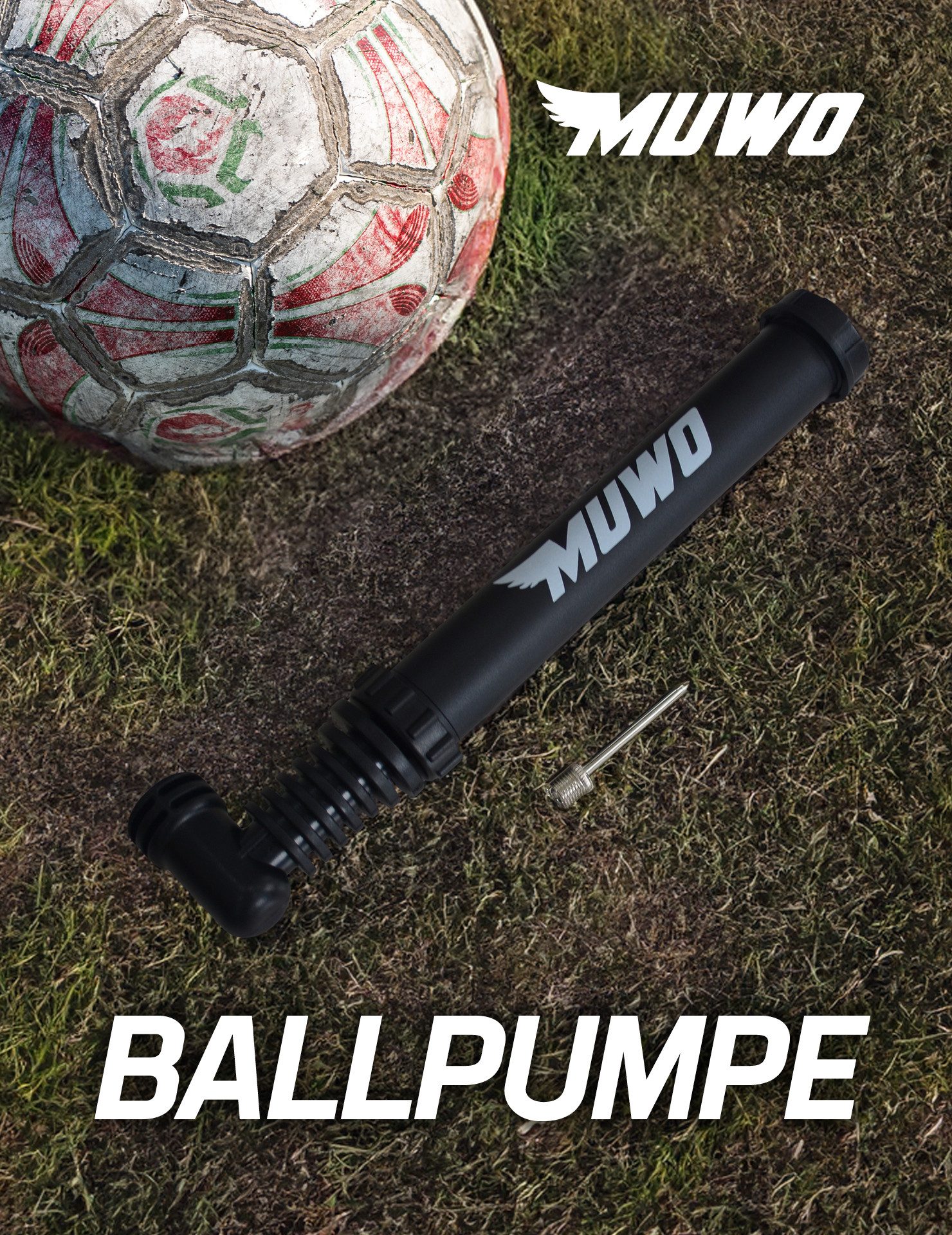 MUWO Luftpumpe MUWO Ballpumpe schwarz