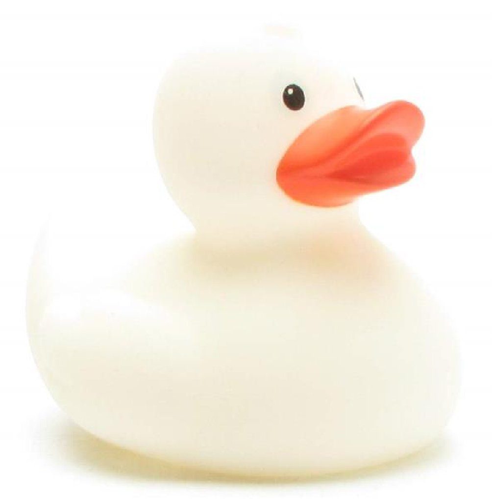 Duckshop Badespielzeug Quietscheente Magic Duck weiss - pink mit zu UV-Farbwechsel