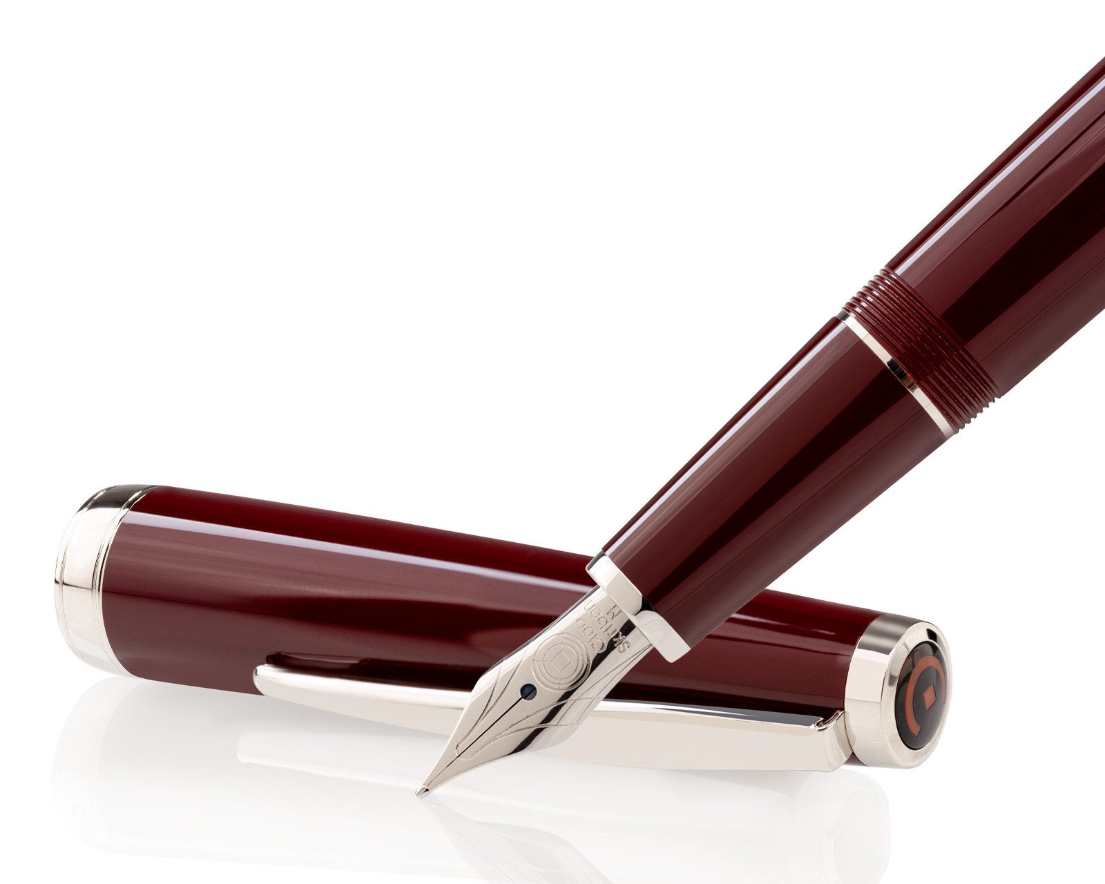 Cleo Skribent Füllhalter Cleo Skribent Classic Palladium Patronen-Füllhalter, bordeaux, M-Feder