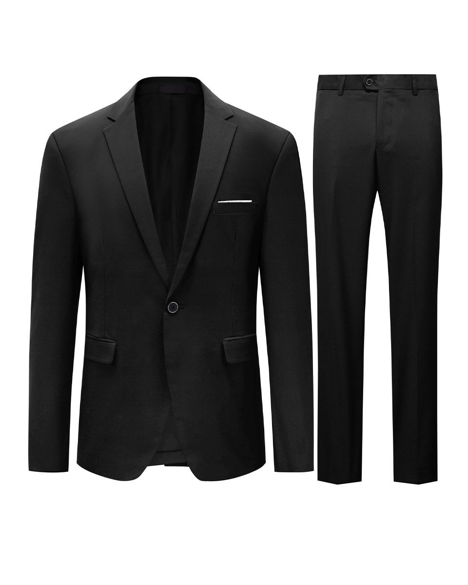 Allthemen Anzug (2 tlg) Slim Fit Ein Knopf Herrenanzug im eleganten Look