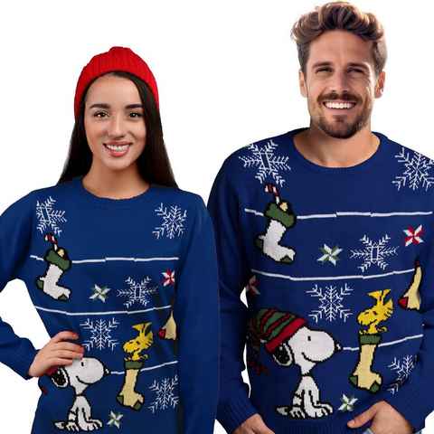 United Labels® Weihnachtspullover The Peanuts Winterpullover Unisex - Snoopy Blau