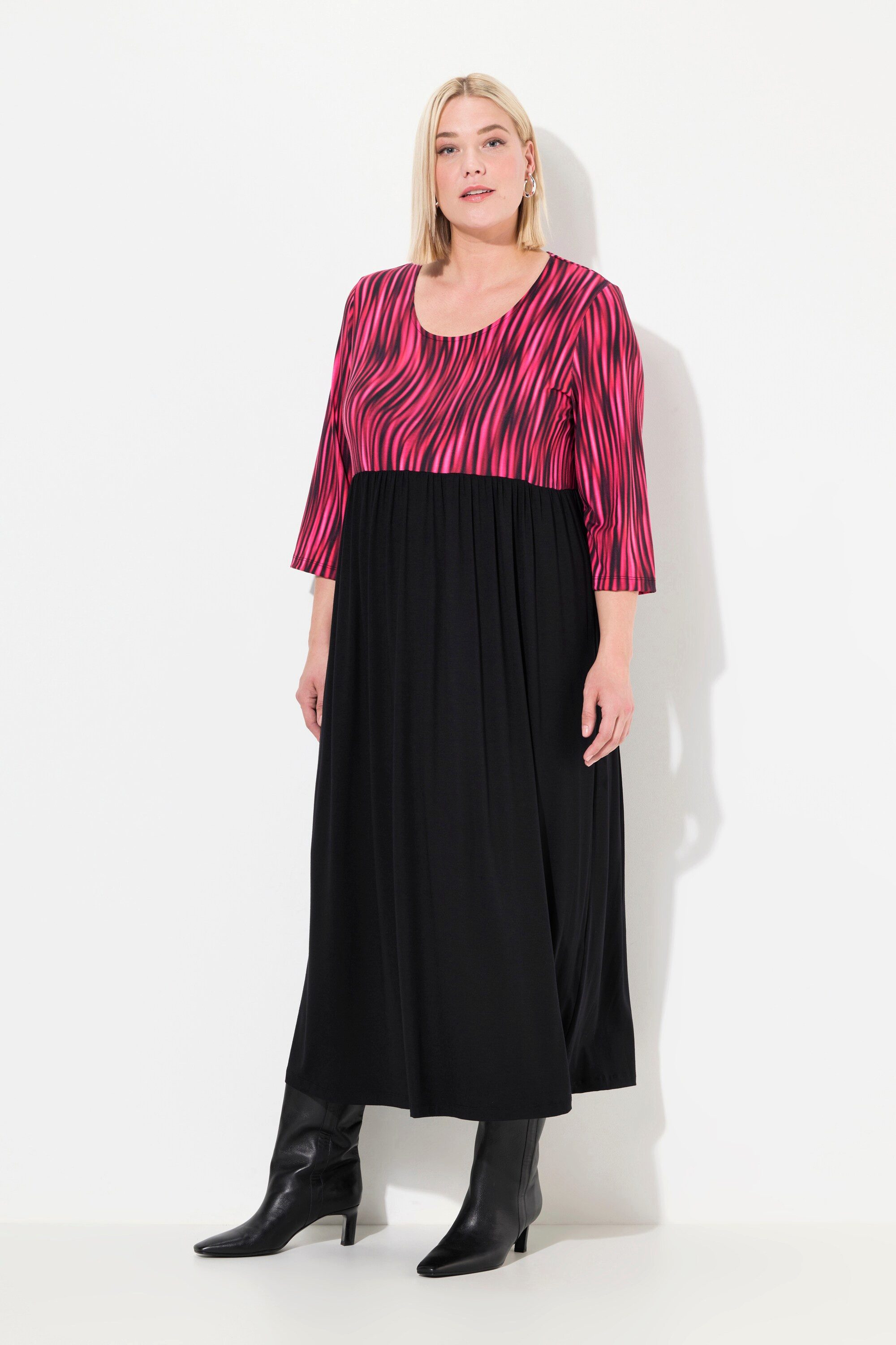 Maxikleid Jerseykleid A-Linie Alloverprint