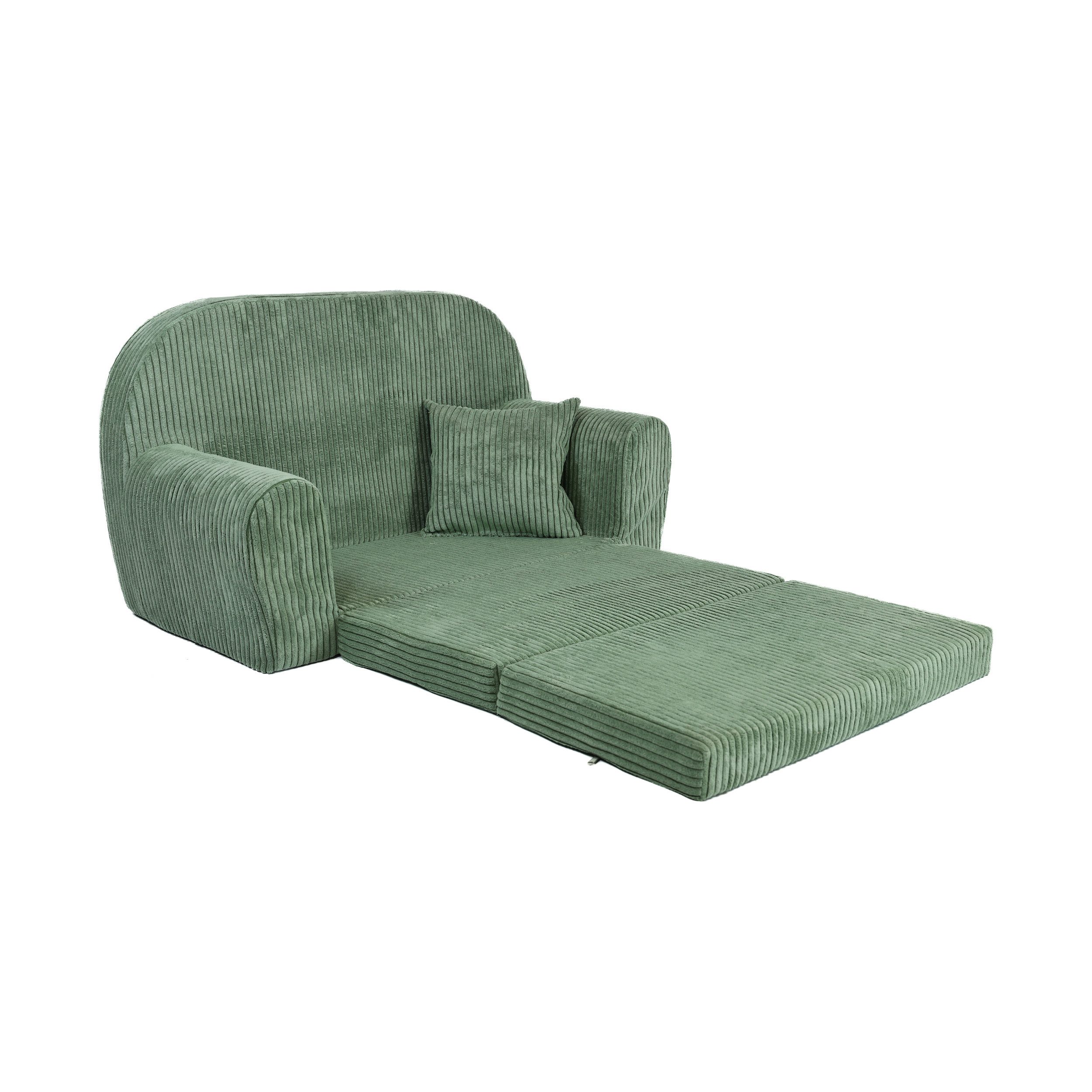 FORTISLINE Kindersofa Mini-Sofa Rosalia aus Cord – Komfort, Stil und Sicherheit für Ihr Kind, zusammenklappbar, waschbarer Bezug, keine Montage erforderlich – Bild 2 von 5