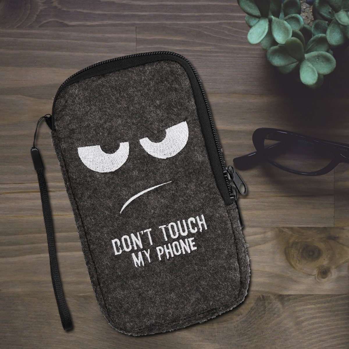 kwmobile Handytasche Handytasche für Smartphones L - 6,5" (1-tlg), Handy Filztasche - 16,5 x 8,9 cm Innenmaße