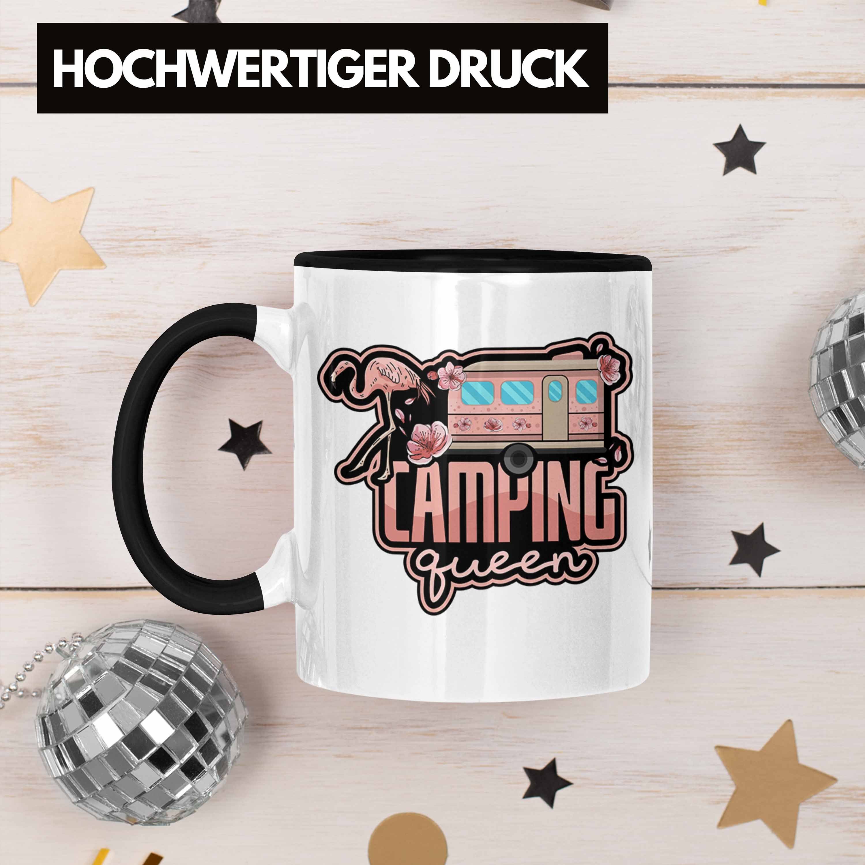 Schwarz Queen Geschenk Tasse Spruch Geschenkidee Camping Lustiges Tasse Trendation Camperin