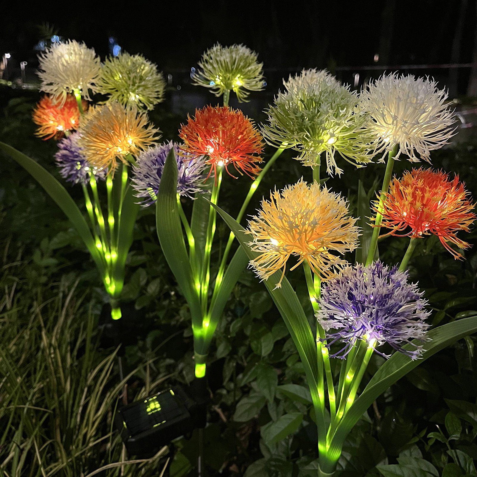 farbenfrohe Außenlampen Garten Gartenleuchte Beleuchtungszubehör Gartenleuchten, mit Landschaftsbau, für Terrasse 5 warmem Blütenform Rasen Gartenleuchten Garten Gartendekoration, Dekorative energiesparende Deko Wasserdicht Sonnenlicht, Licht, Rutaqian Glühbirnen