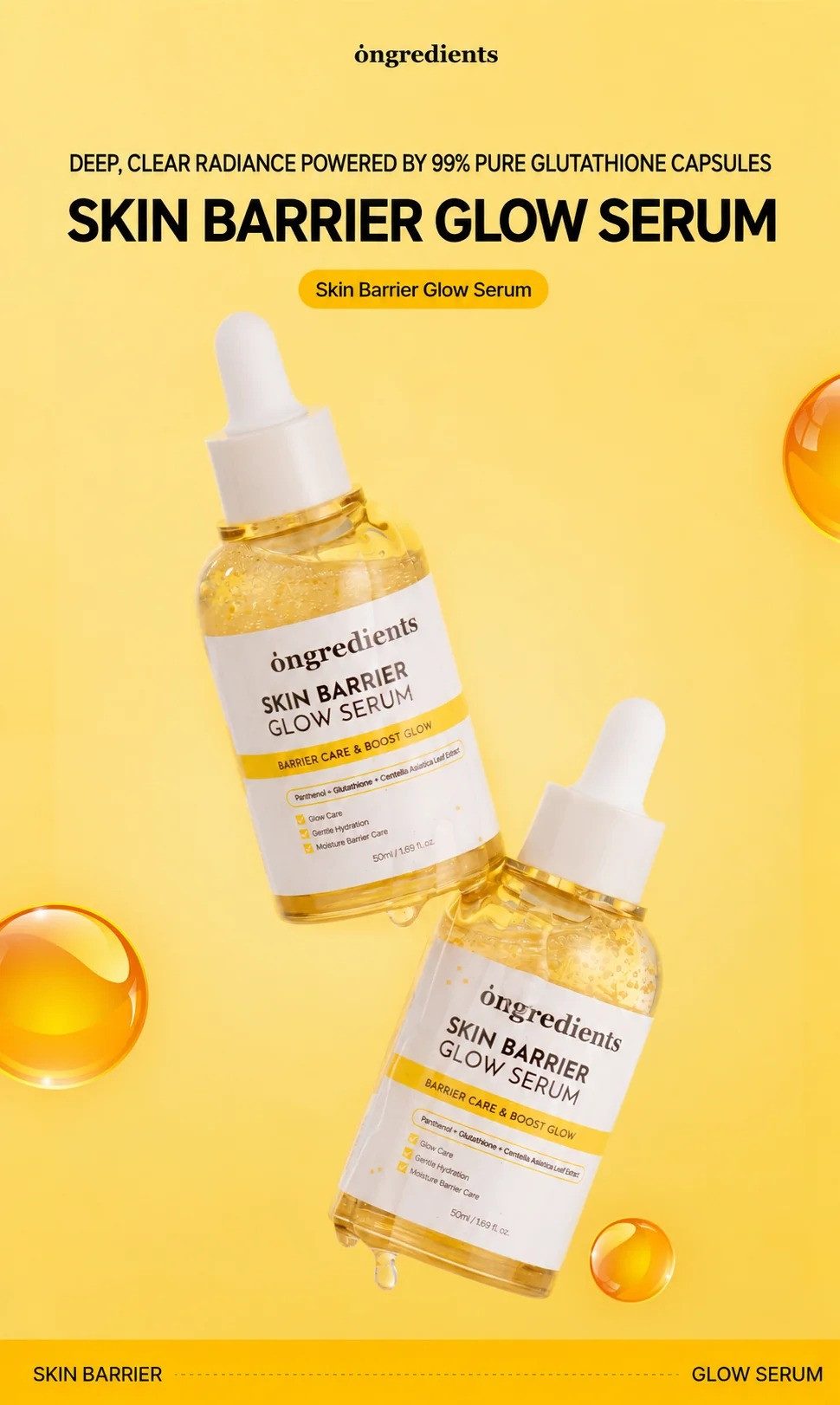 ONGREDIENTS Gesichtsserum Barrier Glow Beruhigendes Gesichtsserum 50 ml