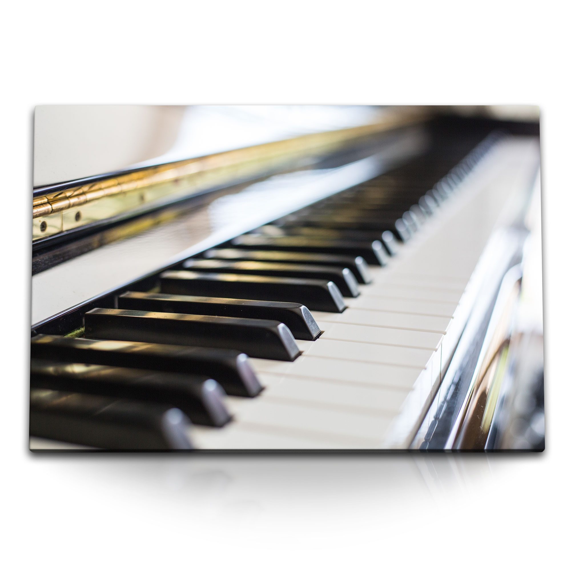 Sinus Art Leinwandbild 120x80cm Wandbild auf Leinwand Klavier Klaviertasten klassische Musik, (1 St)