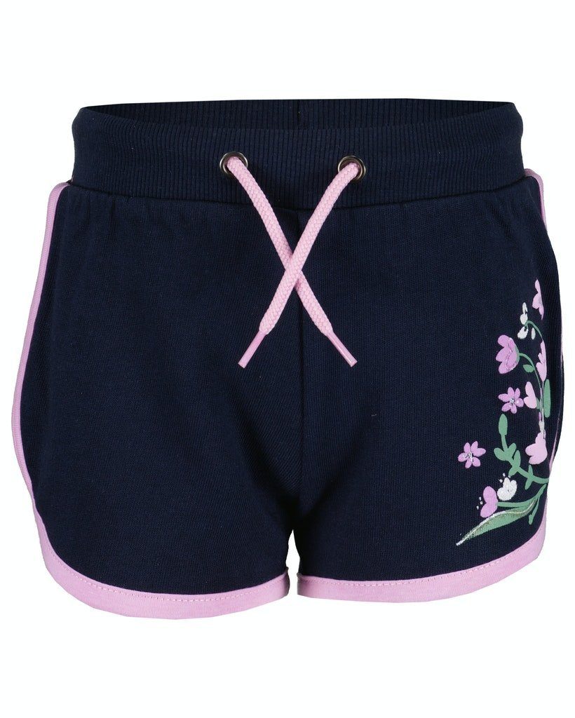 Blue Seven Sweatshorts Blue Seven Mädchen Sweat Shorts kurze Hose Blumen dunkelblau (1-tlg)