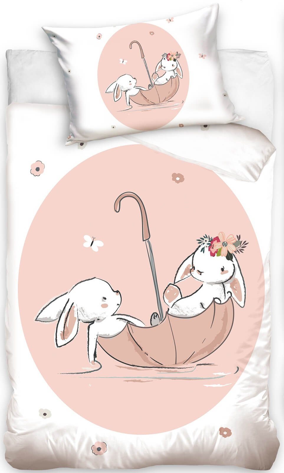 Nilpferd Baby-Bettwäsche-Set 100x135 Baumwolle Bettbezug Klein-Kinderbettwäsche 
