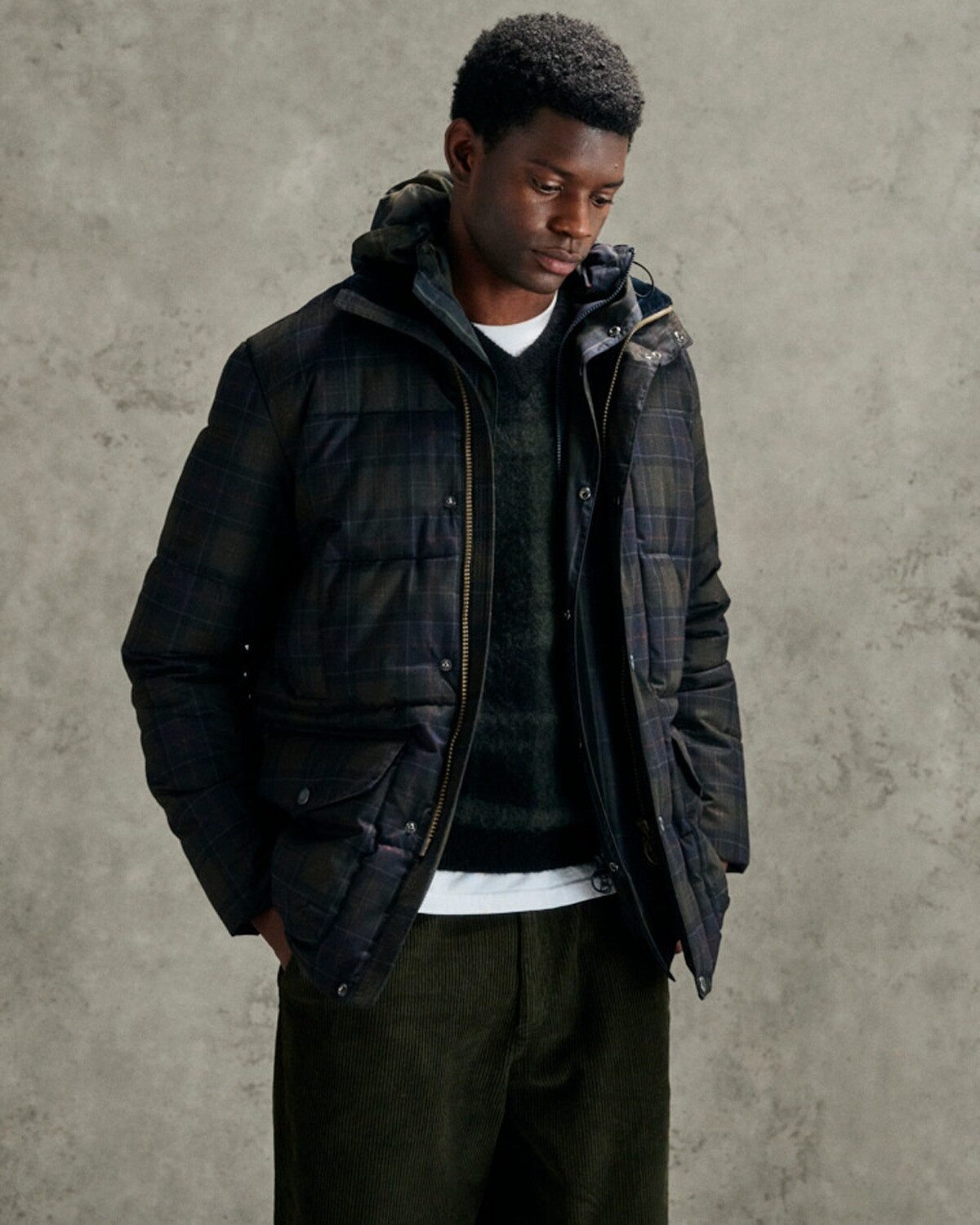 Barbour Steppjacke Steppparka Lonnen Tartan