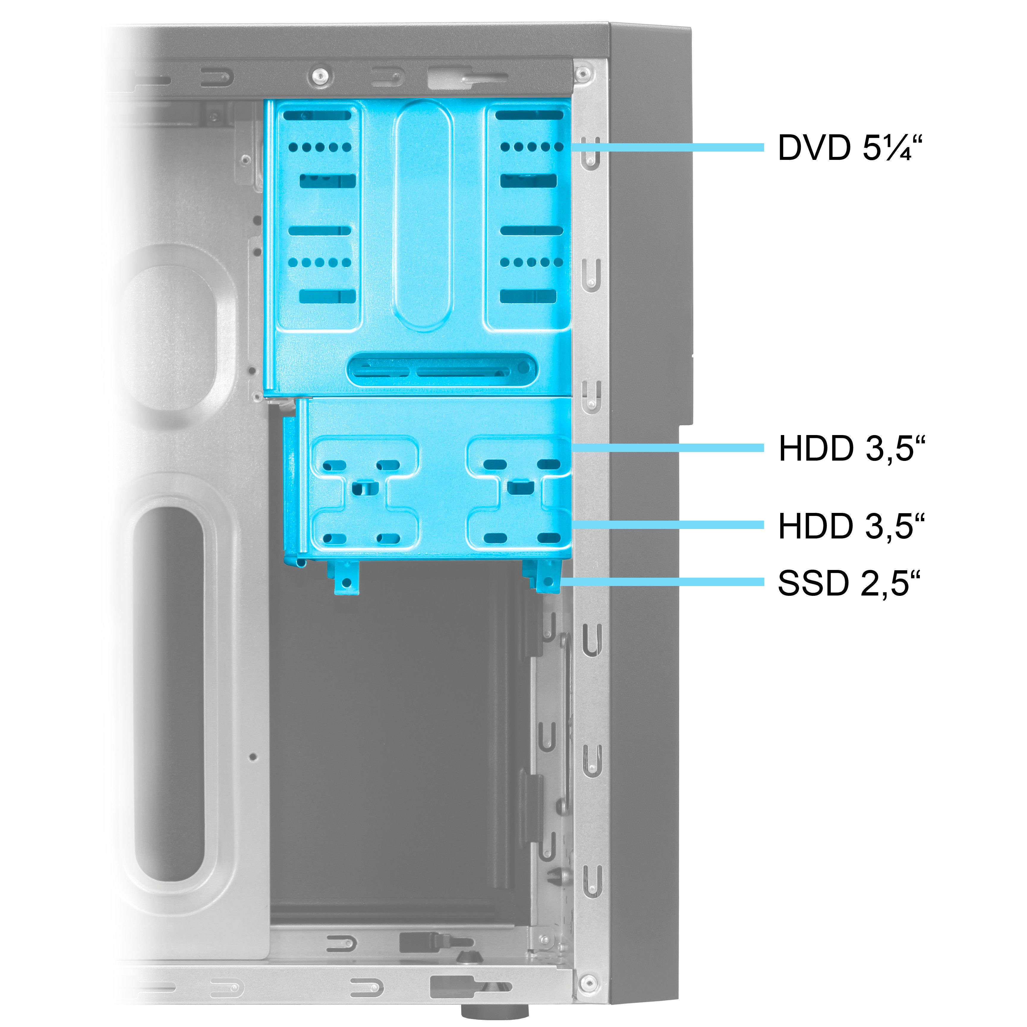 ANKERMANN-PC CAD Workstation CW02 V2 PC (Intel Core i5 14400F, Quadro M4000, 32 GB RAM, 1000 GB SSD, Luftkühlung)
