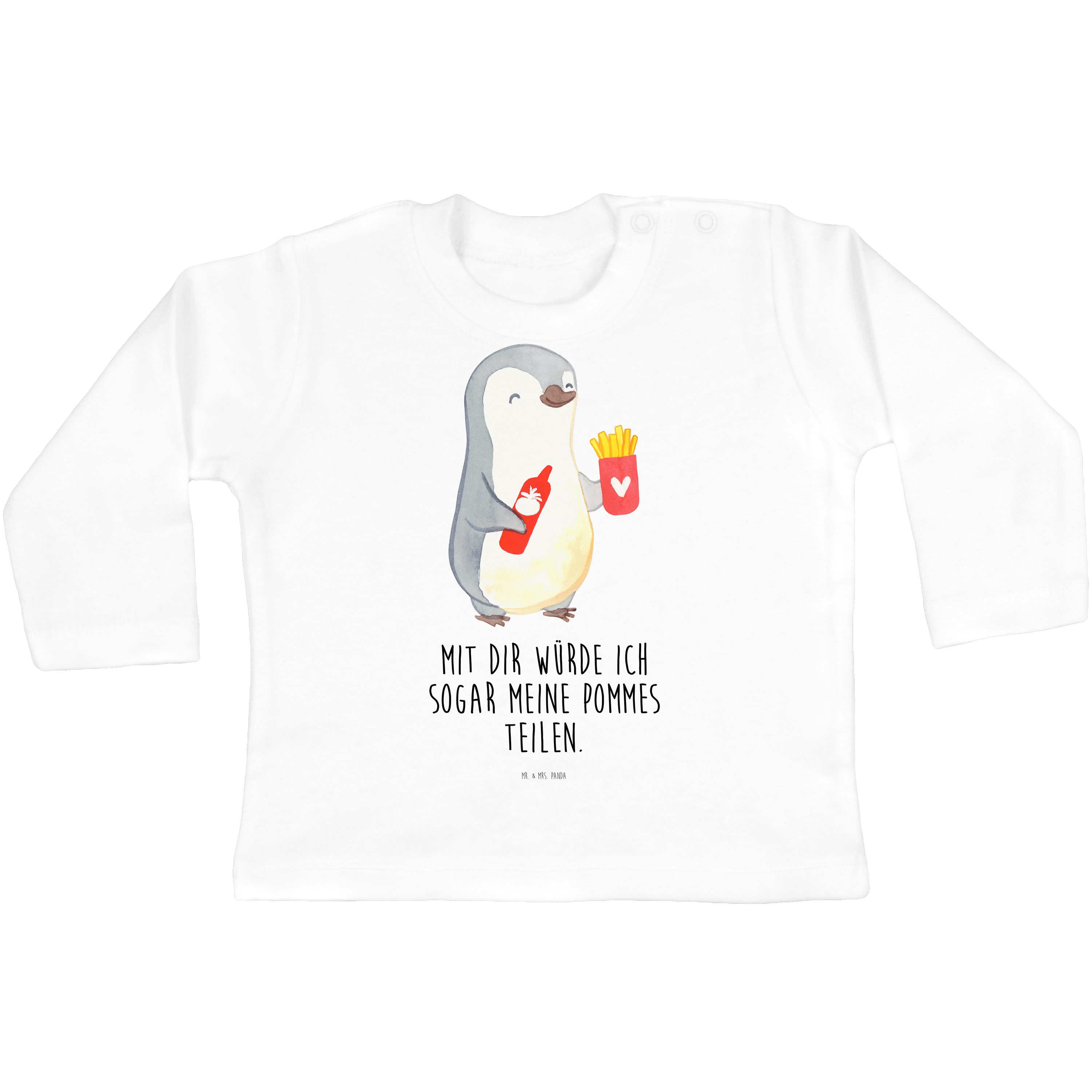 Weiß Pinguin Pommes Panda Mrs. (1-tlg) Geschenk, - Heiraten, Frauen, Geschenk & - Strampler Mr. für Hoch