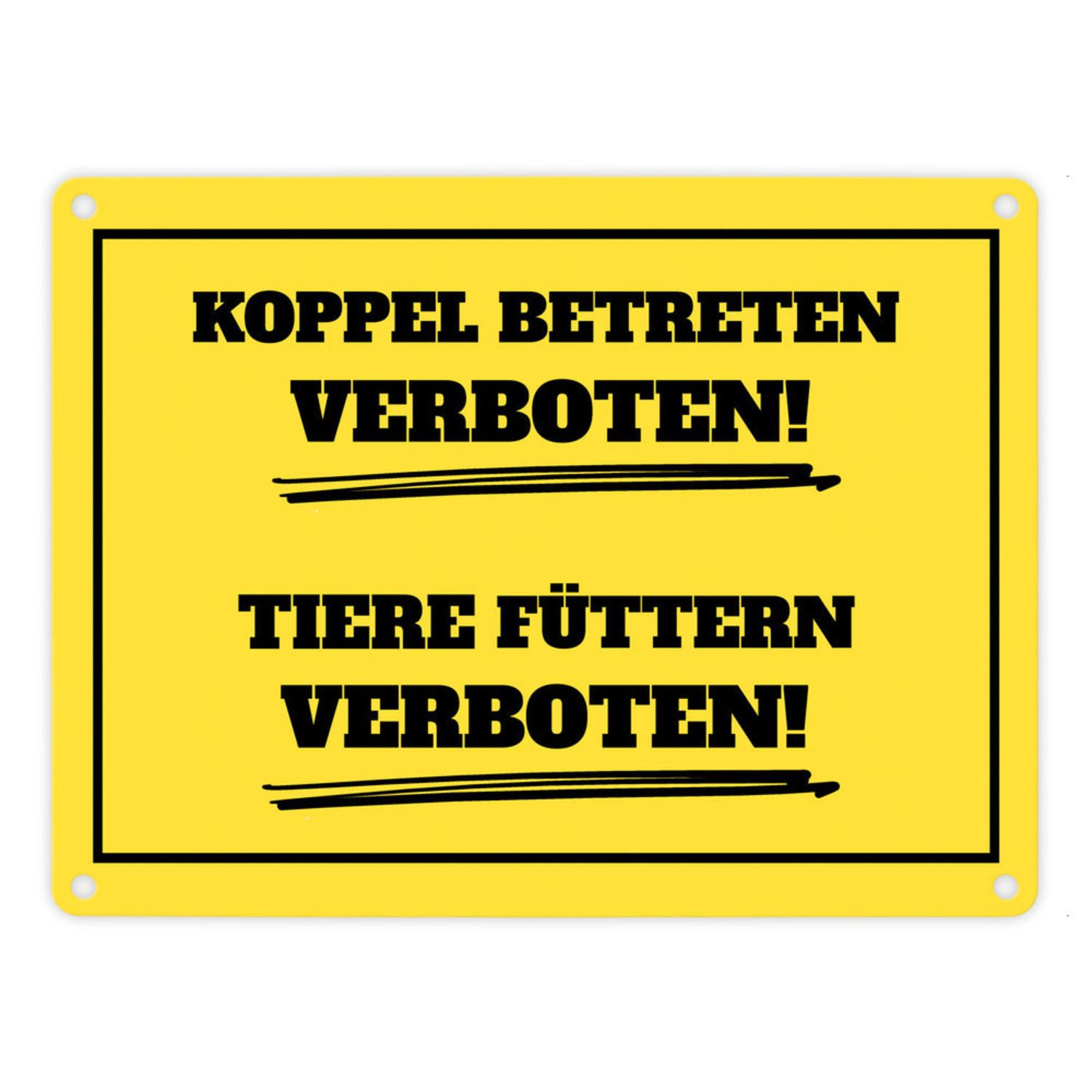 Metallschild Betreten und Tiere füttern verboten Koppel Metallschild in 15x20 cm
