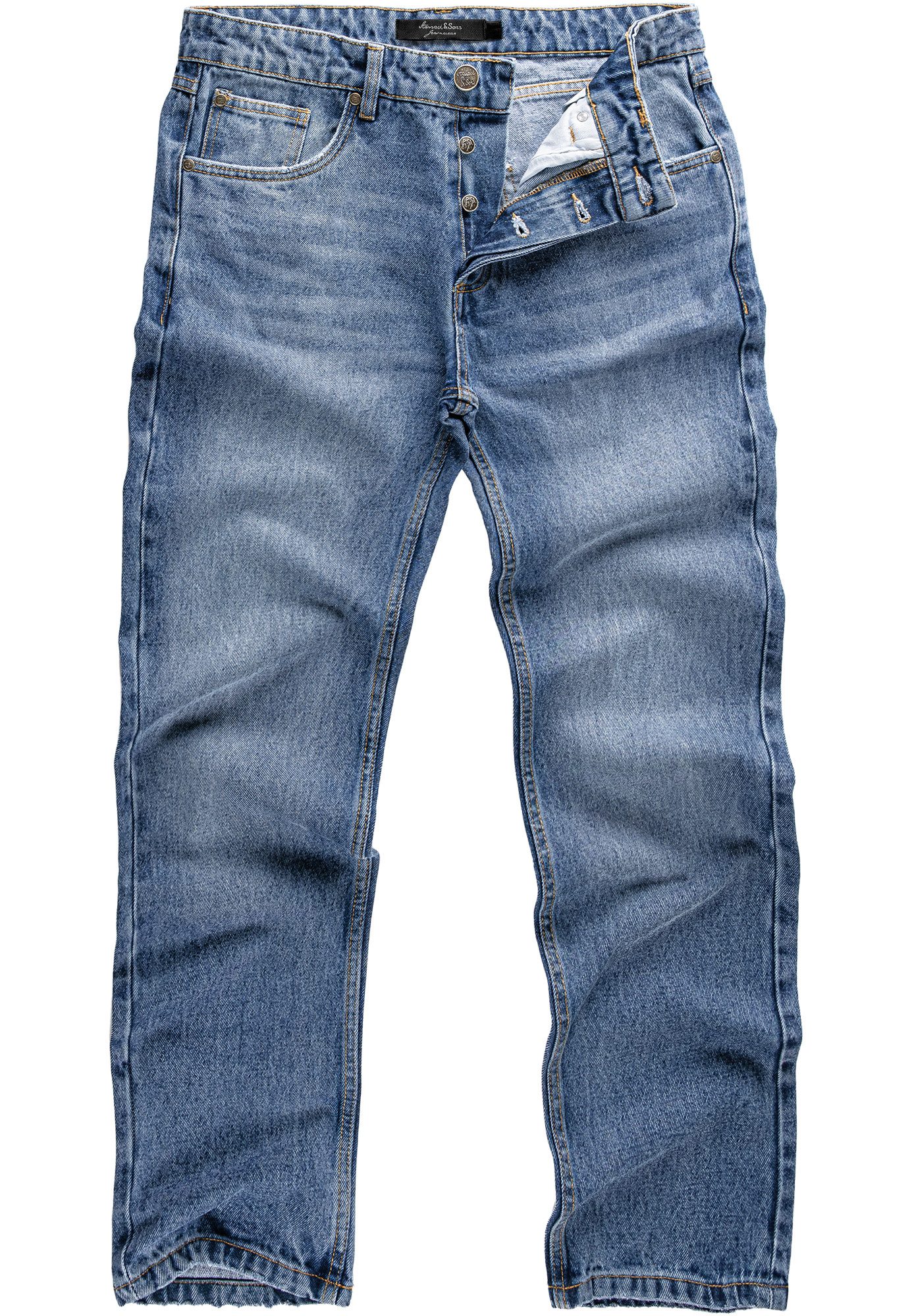 Amaci&Sons Weite Jeans BOX HILL 90s Baggy Jeans Herren 90s Denim Jeans Hose Straight Baggy