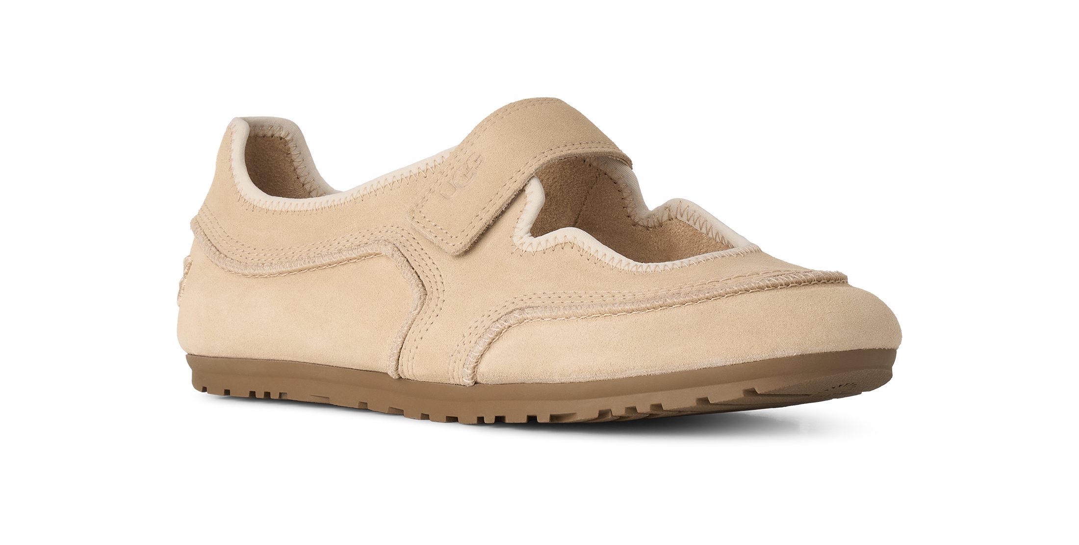 UGG W QUILL MARY JANE Ballerina Halbschuh mit Ziernähten und Logoprägungen, sporty Mary Jane