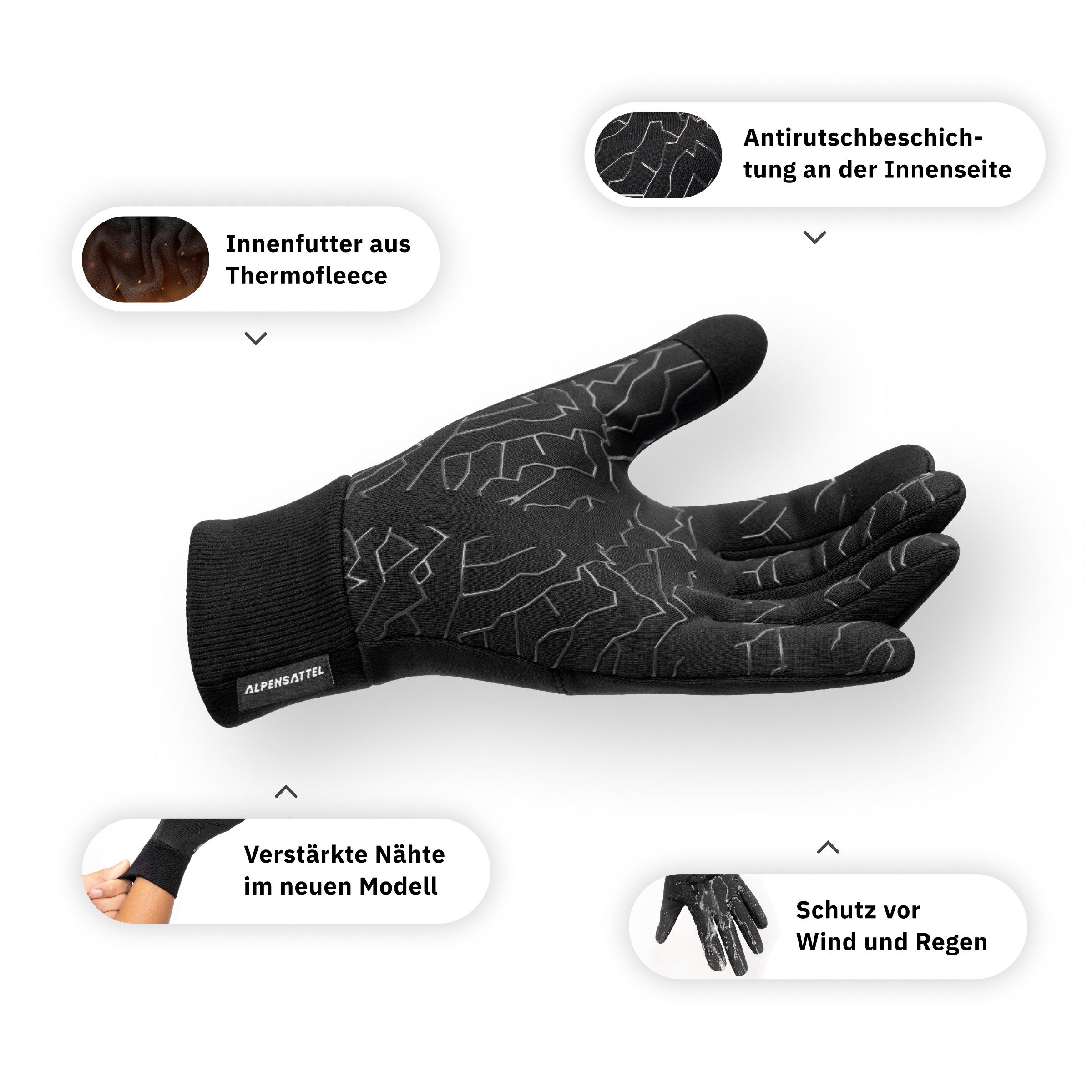 Alpensattel Fahrradhandschuhe Premium Thermo Fahrrad Handschuhe günstig online kaufen