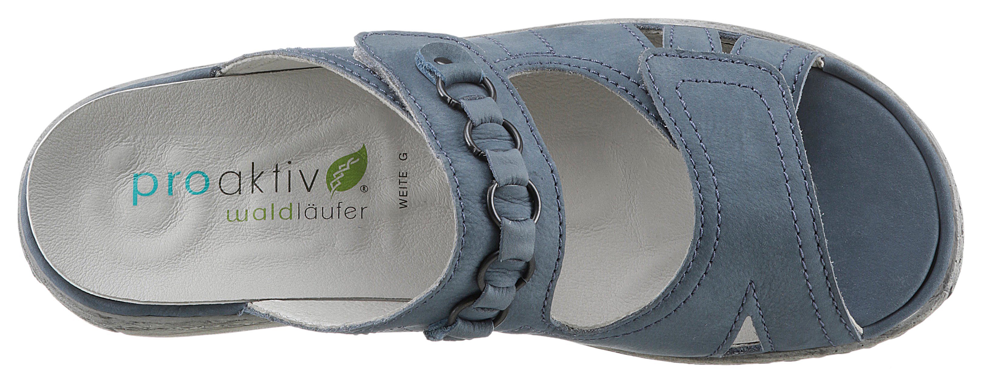 Waldläufer GARDA Pantolette, Keilabsatz, Sommerschuh, Schlappen mit Schmuckapplikation, Weite G