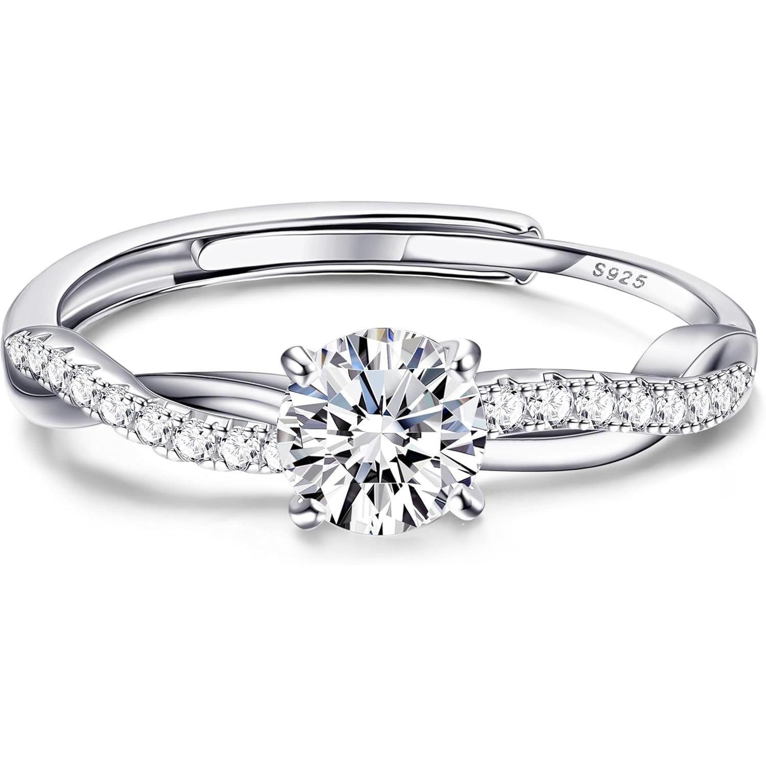 Silberring Ringe Verstellbar Damen Daumenring Verlobungsring Gold 925 Silber