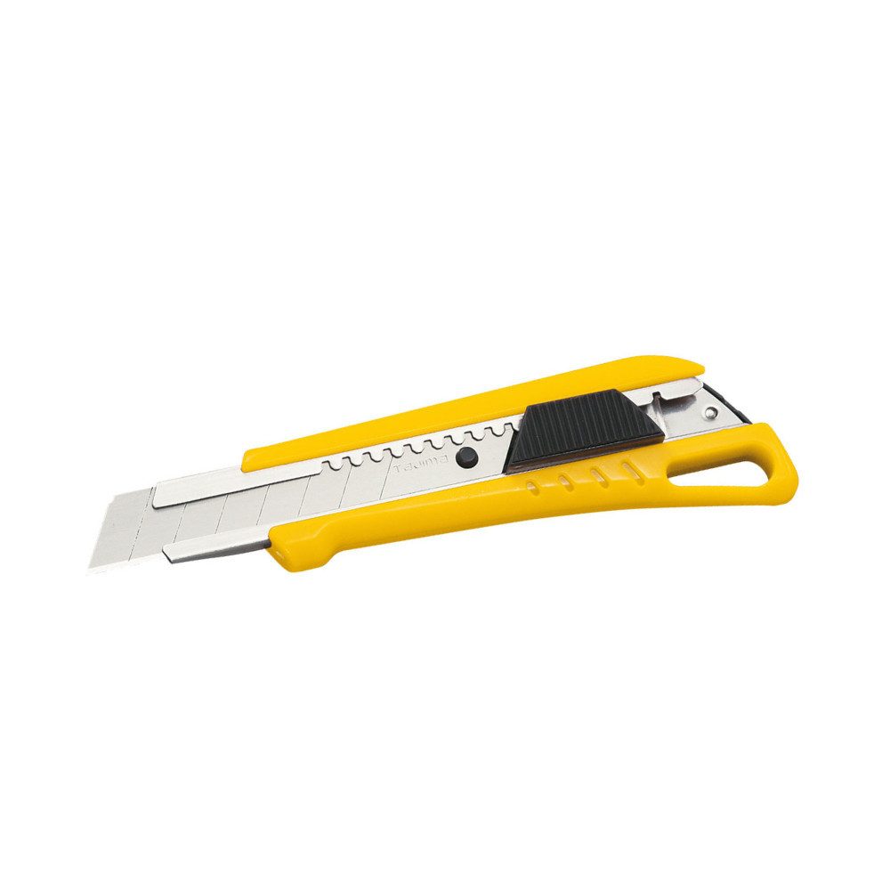 Tajima Cuttermesser Cuttermesser gelb 18mm mit 3 Endura Klingen, Klinge: 1,8 cm, Cutter bestückt mit einer 18 mm ENDURA-BLADE Klinge