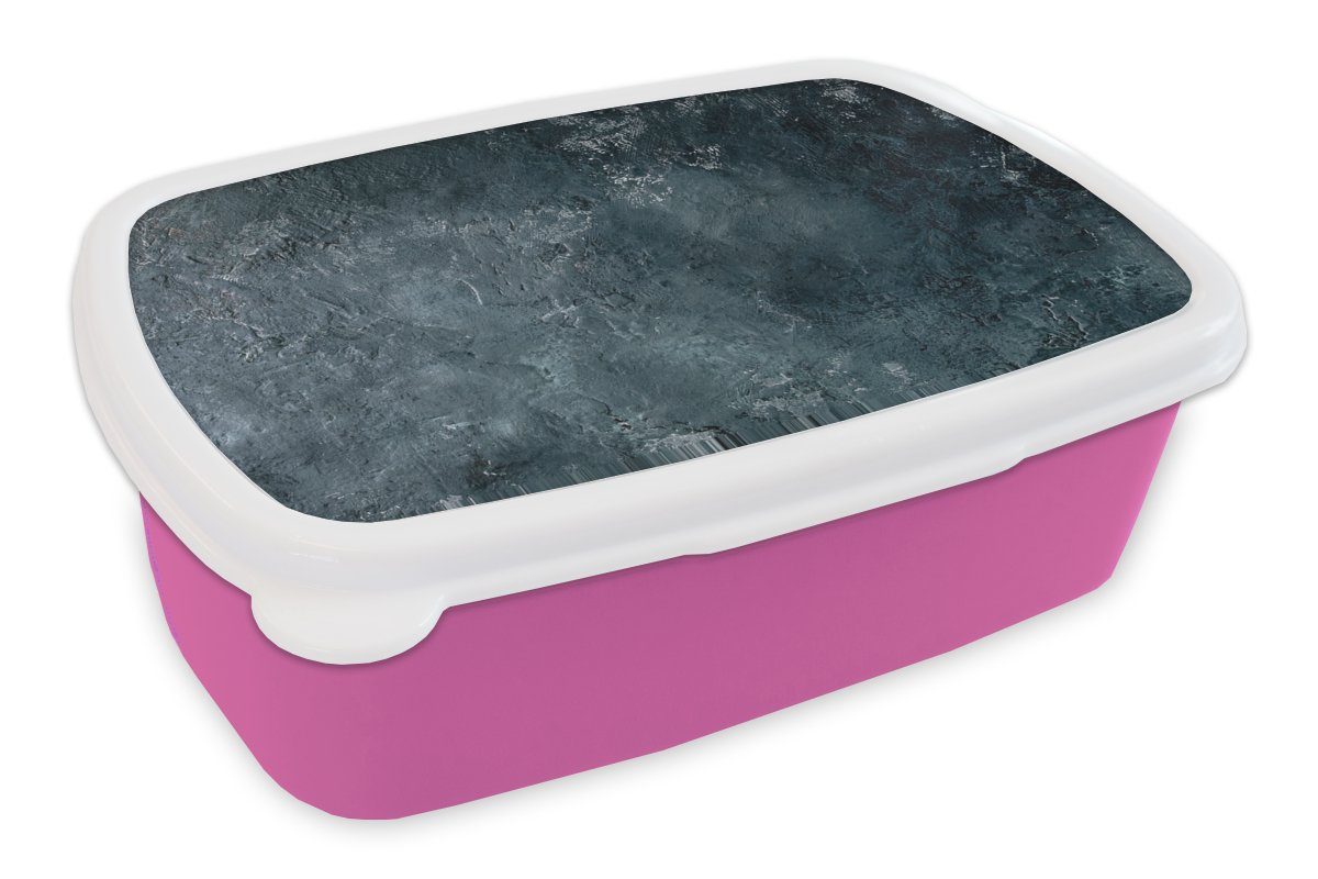 MuchoWow Lunchbox Beton - Naturstein - Grau, Kunststoff, (2-tlg), Brotbox für Erwachsene, Brotdose Kinder, Snackbox, Mädchen, Kunststoff rosa