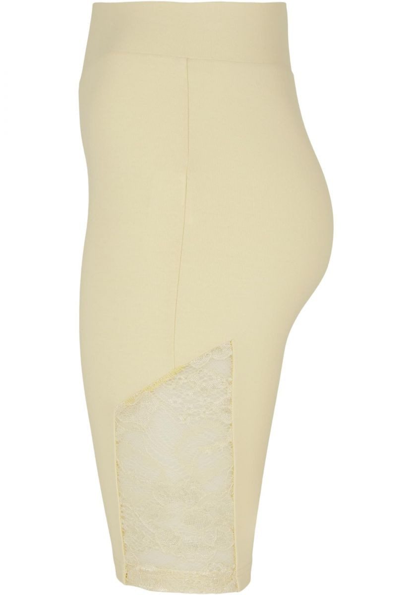 URBAN CLASSICS Trainingshose Ladies High Waist Lace Inset Cycle Shorts Damen Radlerhose