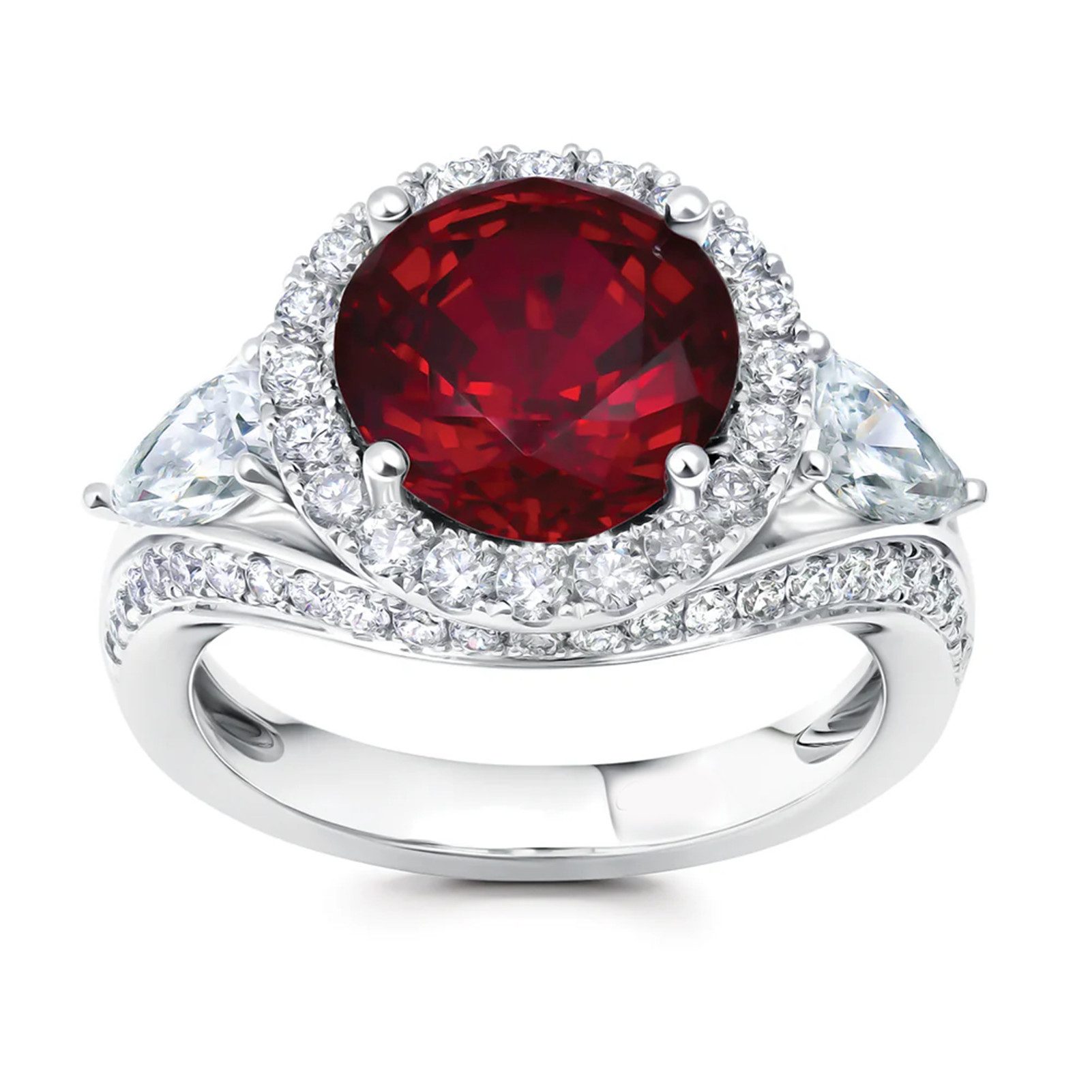 Jumpeak Diamantring Diamant Ring Damen,Rubinring, 3,5ct,Verlobungsring,Eheringe,585er Gold, GRC-Zertifikat,ring mit stein,mutter tochter geschenk,damen geschenk