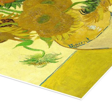 Posterlounge Poster Vincent van Gogh, Fünfzehn Sonnenblumen II, Wohnzimmer Malerei