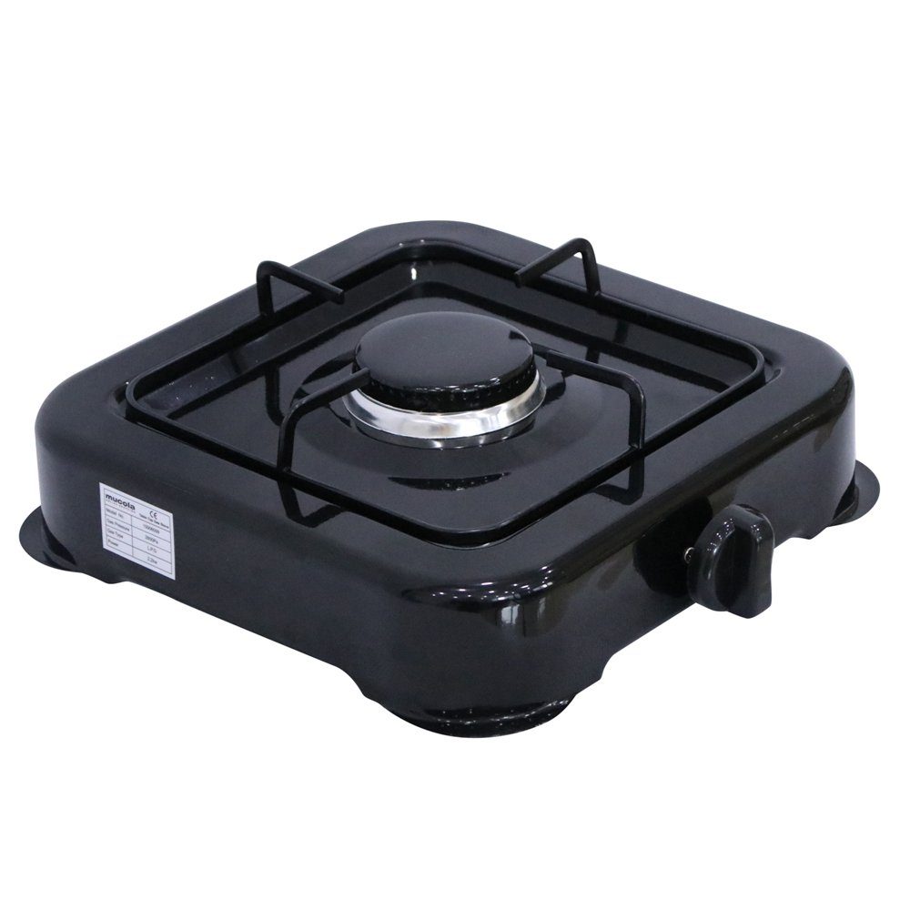 Mucola Gaskocher Campingkocher 1 flammig Gaskocher Camping Kochfeld Metall Gasbrenner, (Stück, 1-St., Kocher), Flamme stufenlos regulierbar durch Drehknopf