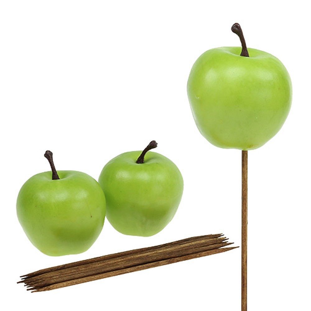 Kunstpflanze 12x Künstlicher Apfel Grün Ø5,5cm günstig online kaufen