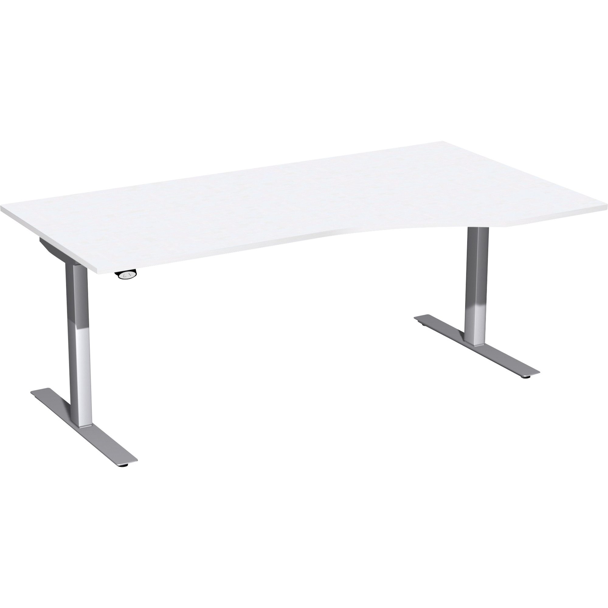 geramöbel Schreibtisch Elektro-Hubtisch rechts S-08F1811-WS weiß/silber